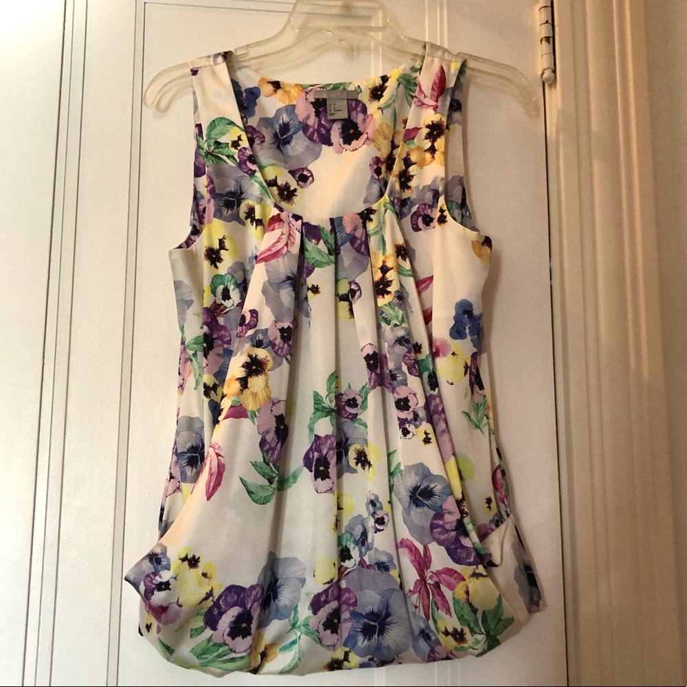 H&M floral satin sleeveless top